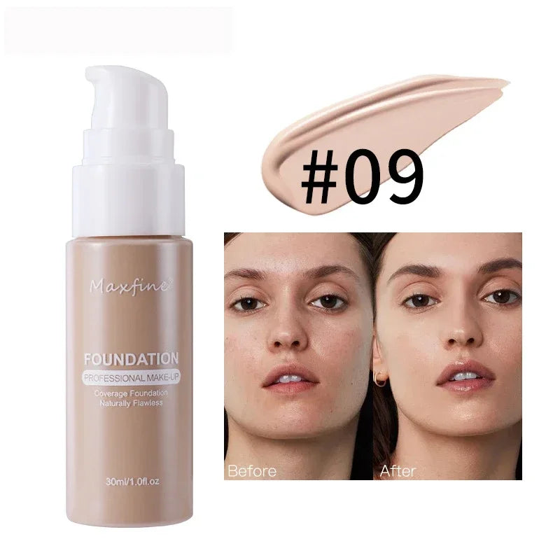 Base líquida facial, creme com controle de oleosidade BB Cream, base fosca, corretivo iluminador, cobertura total duradoura, maquiagem feminina