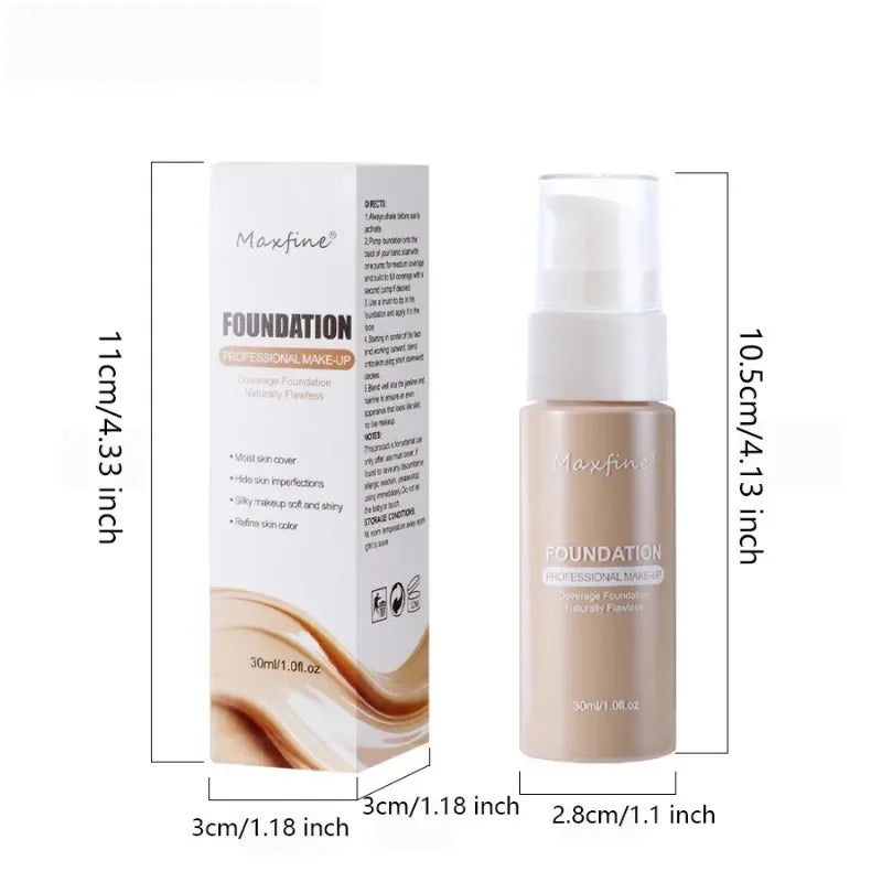 Base líquida facial, creme com controle de oleosidade BB Cream, base fosca, corretivo iluminador, cobertura total duradoura, maquiagem feminina