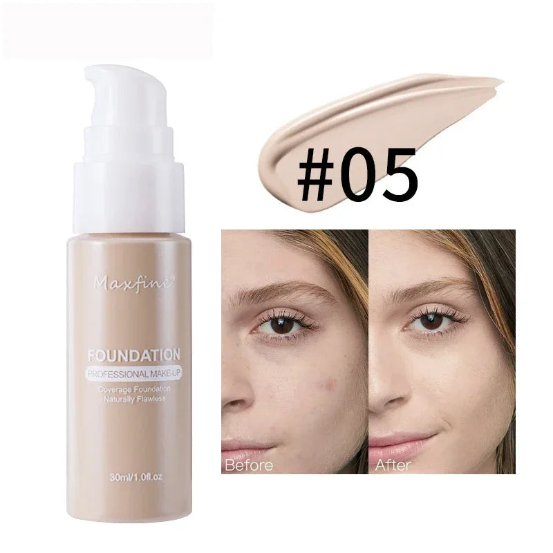 Base líquida facial, creme com controle de oleosidade BB Cream, base fosca, corretivo iluminador, cobertura total duradoura, maquiagem feminina