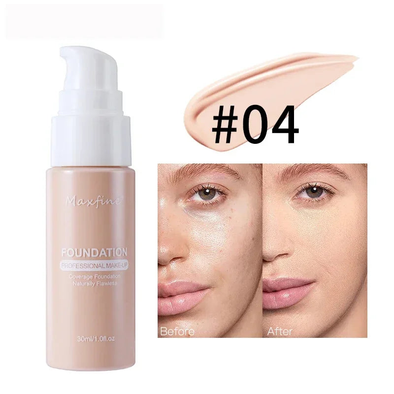 Base líquida facial, creme com controle de oleosidade BB Cream, base fosca, corretivo iluminador, cobertura total duradoura, maquiagem feminina