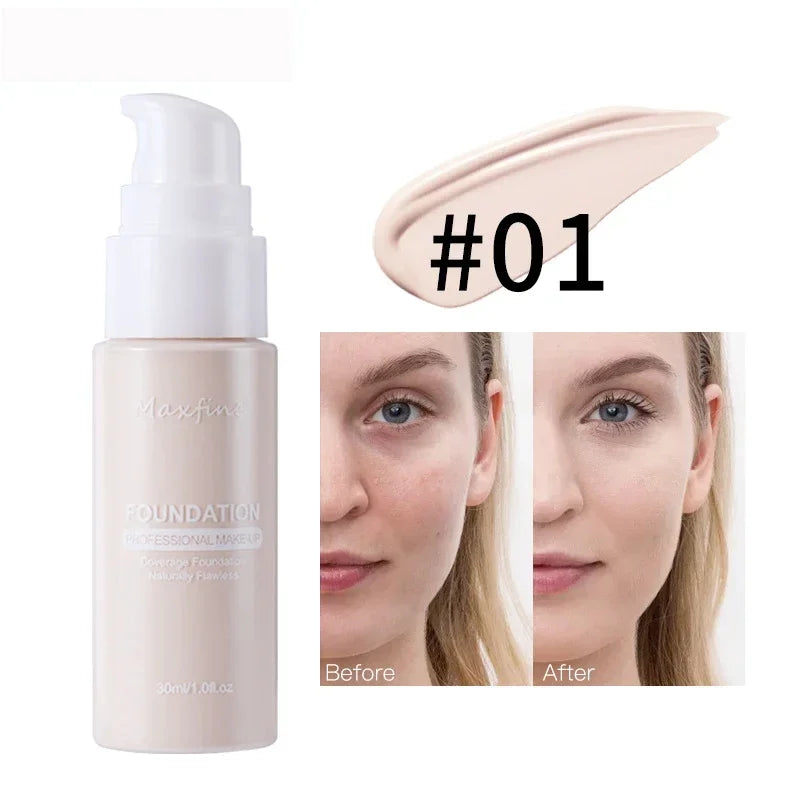 Base líquida facial, creme com controle de oleosidade BB Cream, base fosca, corretivo iluminador, cobertura total duradoura, maquiagem feminina